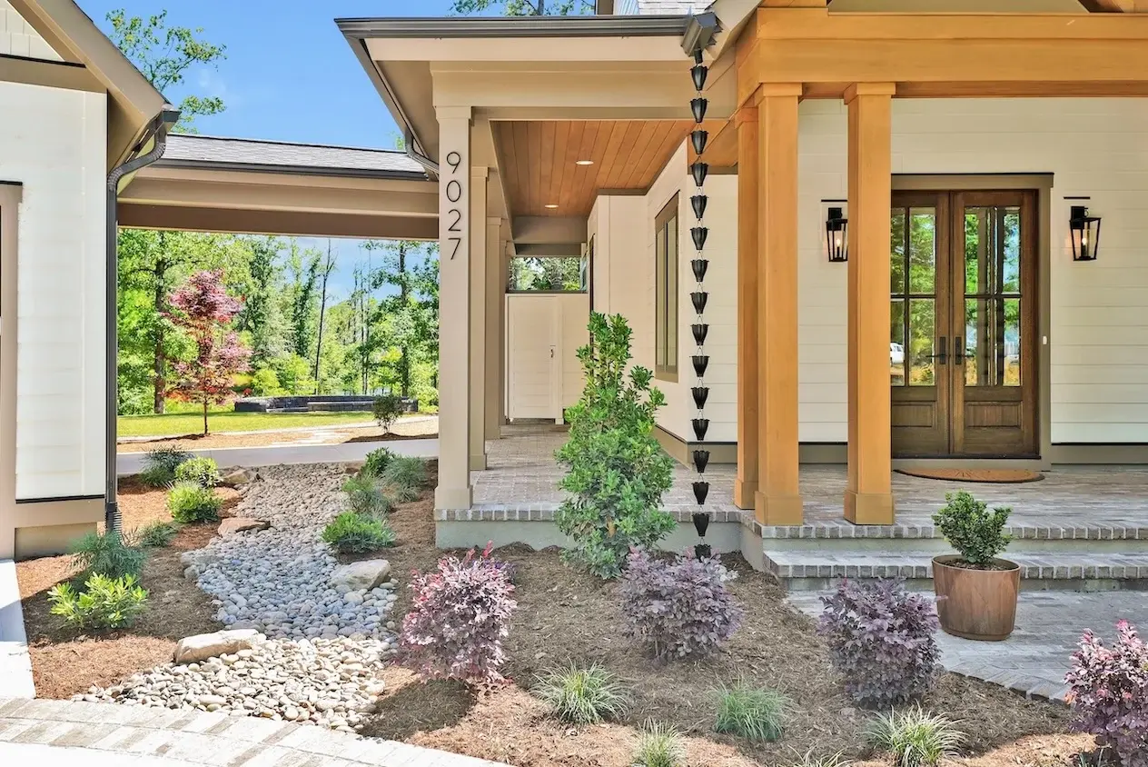 Front porch, garden area, custom design-build